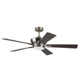 Wendling 5 Blade Ceiling Fan with Light Kit 52 Inch Wide by Litex - WE52