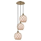 Farmhouse Rope 3 Light Cord Hung Pendant 31X 14.75 Inch Wide by Innovations - 113B-3P-G12-8R