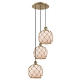 Farmhouse Rope 3 Light Cord Hung Pendant 31X 14.75 Inch Wide by Innovations - 113B-3P-G12-8R