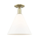 Berkshire Glass 1 Light Semi Flush Mount 14.5X 12 Inch Wide by Innovations - 716-1C-GBC-12
