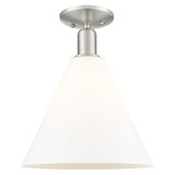 Berkshire Glass 1 Light Semi Flush Mount 14.5X 12 Inch Wide by Innovations - 716-1C-GBC-12