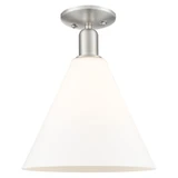 Berkshire Glass 1 Light Semi Flush Mount 14.5X 12 Inch Wide by Innovations - 716-1C-GBC-12