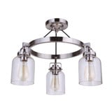 Foxwood 3 Light 21.75 Inch Wide Semi Flush Mount by Craftmade - 53653