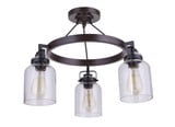Foxwood 3 Light 21.75 Inch Wide Semi Flush Mount by Craftmade - 53653