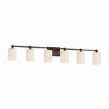 Alabaster Rocks Tetra 6 Light Cylinder Vanity Light by Justice Design - ALR-8426-10