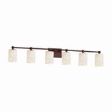 Alabaster Rocks Tetra 6 Light Cylinder Vanity Light by Justice Design - ALR-8426-10