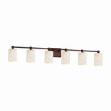 Alabaster Rocks Tetra 6 Light Cylinder Vanity Light by Justice Design - ALR-8426-10