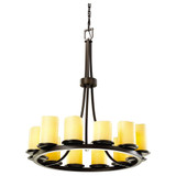 Candlearia Dakota 12 Light Chandelier by Justice Design CNDL-8763-14-AMBR - CNDL-8763-14-AMBR