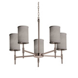 Textile Union 5 Light Medium Chandelier by Justice Design FAB-8410-10-GRAY - FAB-8410-10-GRAY