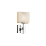 Fusion Union 1 Light Rectangle Glass ADA Wall Sconce by Justice Design - FSN-8417-55-OPAL