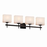 Fusion Union 4 Light Rectangle Opal Glass Vanity Light by Justice Design - FSN-8414-55-OPAL