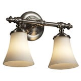 Fusion Tradition 2 Light Opal Glass Vanity Light by Justice Design - FSN-8522-20-OPAL