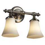 Fusion Tradition 2 Light Opal Glass Vanity Light by Justice Design - FSN-8522-20-OPAL