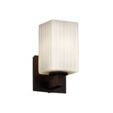 Fusion Modular 1 Light Rbon Glass Square Wall Sconce by Justice Design - FSN-8921-15-RBON