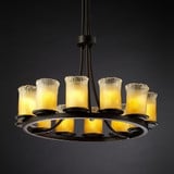Veneto Luce Dakota 12 Light Chandelier by Justice Design GLA-8763-16-AMBR - GLA-8763-16-AMBR