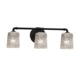 Veneto Luce Bronx 3 Light Square Clrt Vanity Light by Justice Design - GLA-8463-26-CLRT