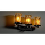 Veneto Luce Dakota 3 Light Cylinder Ambr Vanity Light by Justice Design - GLA-8773-16-AMBR