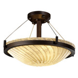 Veneto Luce Ring 3 Light Metal Semi Flush Mount by Justice Design - GLA-9681-35-WHTW