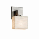 Porcelina Aero 1 Light Wall Sconce 9.25 Inch Tall by Justice Design - PNA-8707-55-WAVE