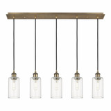Crown Point 5 Light Cord Hung Linear Pendant 36.88 Inch Wide by Innovations - 125B-5P-G434-7