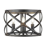 Alcott 3 Light Flush Mount 9.25 Inch Tall and 15 Inch Wide by Golden - 0890-FM