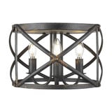 Alcott 3 Light Flush Mount 9.25 Inch Tall and 15 Inch Wide by Golden - 0890-FM