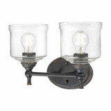 Keating 2 Light Bath Vanity 9.75 Inch Tall and 15 Inch Wide by Golden - 0806-BA2