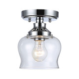 Daphne 1 Light Semi Flush Mount 7.63 Inch Tall and 6 Inch Wide by Golden - 3610-SF