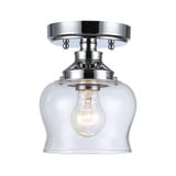Daphne 1 Light Semi Flush Mount 7.63 Inch Tall and 6 Inch Wide by Golden - 3610-SF