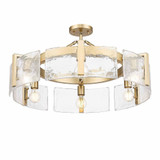 Aenon 6 Light Semi Flush Mount 8.75 Inch Tall and 27.75 Inch Wide by Golden - 3164-6SF