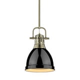 Duncan 1 Light Small Pendant with Rod 14.25 Inch Tall by Golden - 3604-S