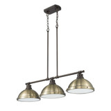 Duncan 3 Light Oversized Linear Pendant by Golden - 3602-3LP