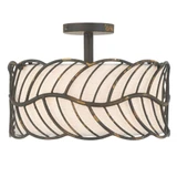 Simbolo 3 Light Semi Flush Mount 10.25 Inch Tall and 15 Inch Wide by Golden - 4501-3SF