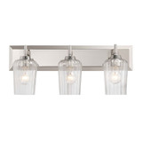 Brilia 3 Light Bath Vanity 9.25 Inch Tall and 24 Inch Wide by Golden - 5189-BA3-FLT
