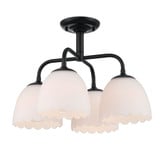 Dorinda 4 Light Semi Flush Mount 13 Inch Tall and 18 Inch Wide by Golden - 6954-4SF