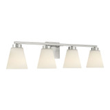 Strayhan 4 Light Bath Vanity 7 Inch Tall and 31 Inch Wide by Millennium - 64004-WG
