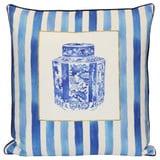 Porcelain Stripe Keepsake Pillow 24 Inch Tall X 24 Inch Wide by Stylecraft - TDS10372