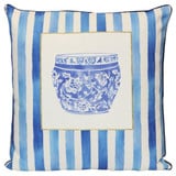 Porcelain Stripe Heritage Pillow 24 Inch Tall X 24 Inch Wide by Stylecraft - TDS10377