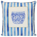 Porcelain Stripe Heritage Pillow 24 Inch Tall X 24 Inch Wide by Stylecraft - TDS10377