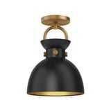 Waldo 1 Light 8.75 Inch Wide Steel Semi Flush Mount by Alora - SF411309