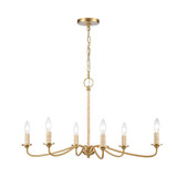 Abaca 6 Light Chandelier 18 Inch Tall and 32 Inch Wide by Atlas - CL11047