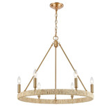 Abaca 6 Light Chandelier 25 Inch Tall and 27 Inch Wide by Atlas - CL11046