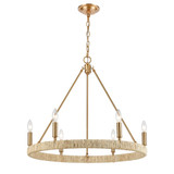 Abaca 6 Light Chandelier 25 Inch Tall and 27 Inch Wide by Atlas - CL11046