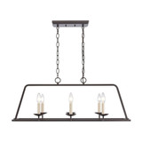 Joanie 6 Light Linear Chandelier 12.75 Inch Tall and 34 Inch Wide by Atlas - CL11018
