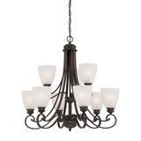 Haven 9 Light Chandelier 28.5 Inch Tall and 28.5 Inch Wide by Atlas - CL11201