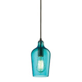 Hammered Glass 1 Light Mini Pendant 10 Inch Tall and 5 Inch Wide by Atlas - CL11602