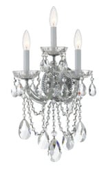 Maria Theresa 3 Light Candle Style Wall Sconce 22 Inch Tall by Crystorama - 4423