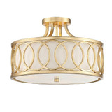 Graham 3 Light 15 Inch Wide Flush Mount by Crystorama - 285