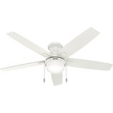 Anisten 5 Blade Flush Ceiling Fan and Light Kit 52 Inch Wide by Hunter Fans - 5283-Anisten