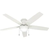 Anisten 5 Blade Flush Ceiling Fan and Light Kit 52 Inch Wide by Hunter Fans - 5283-Anisten
